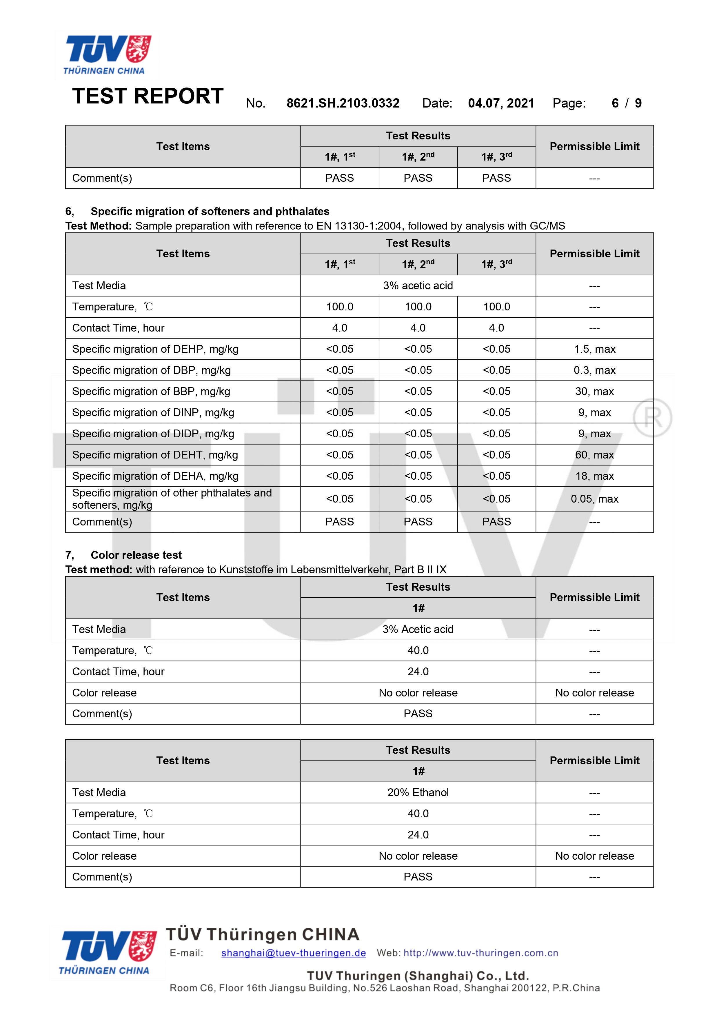 德國萊茵TUV環保袋食品接觸檢測(圖6)